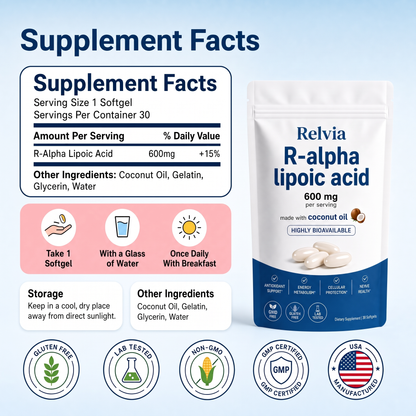 R-Alpha Lipoic Acid — 600mg Pure R-Form Softgels
